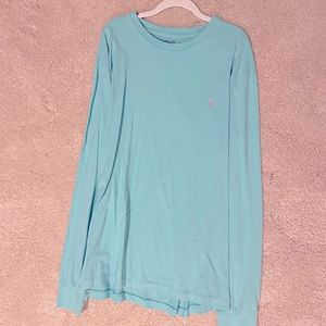 Polo - Mens Green Long Sleeve. Medium.